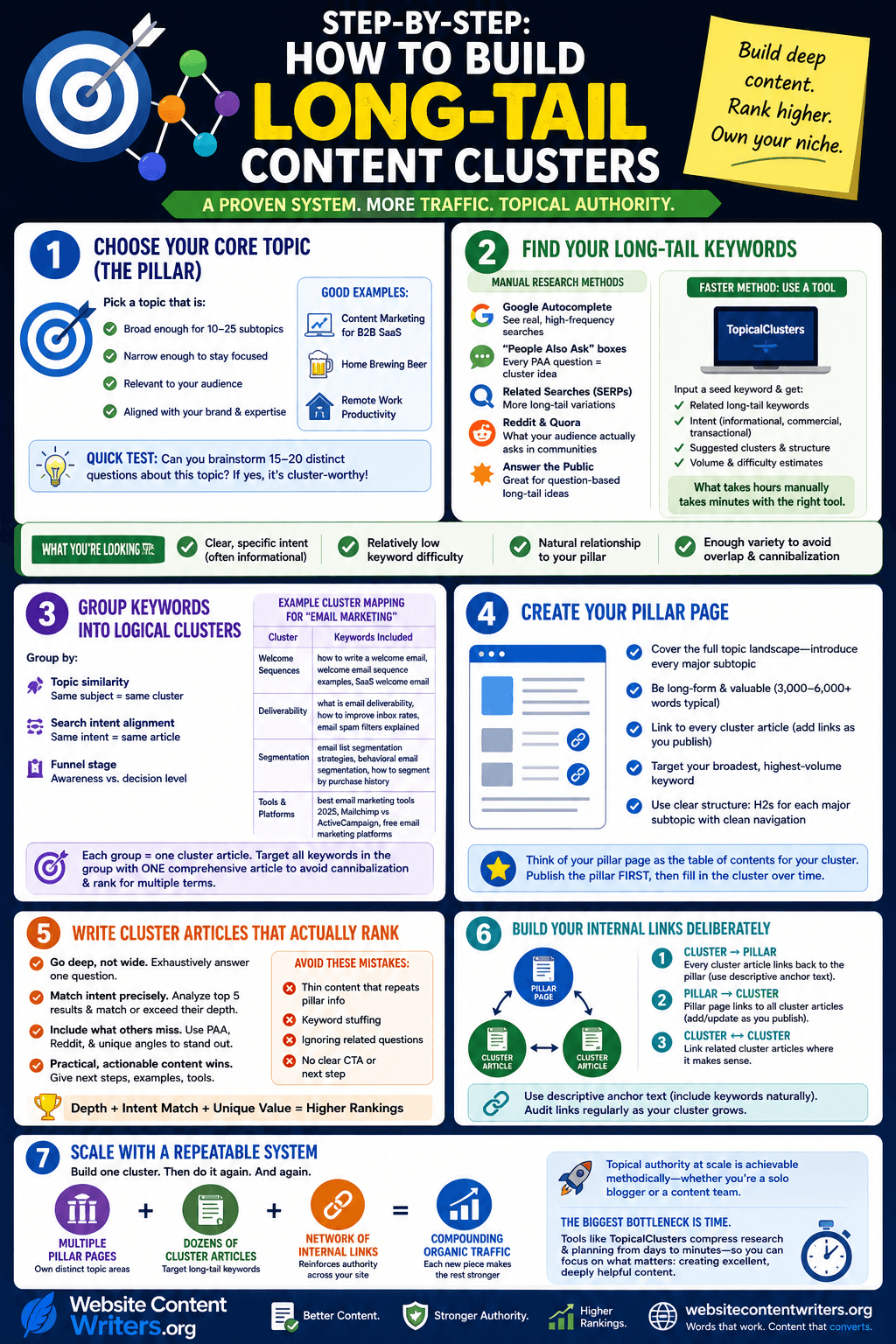 Step-by-Step how to build long-tail content clusters